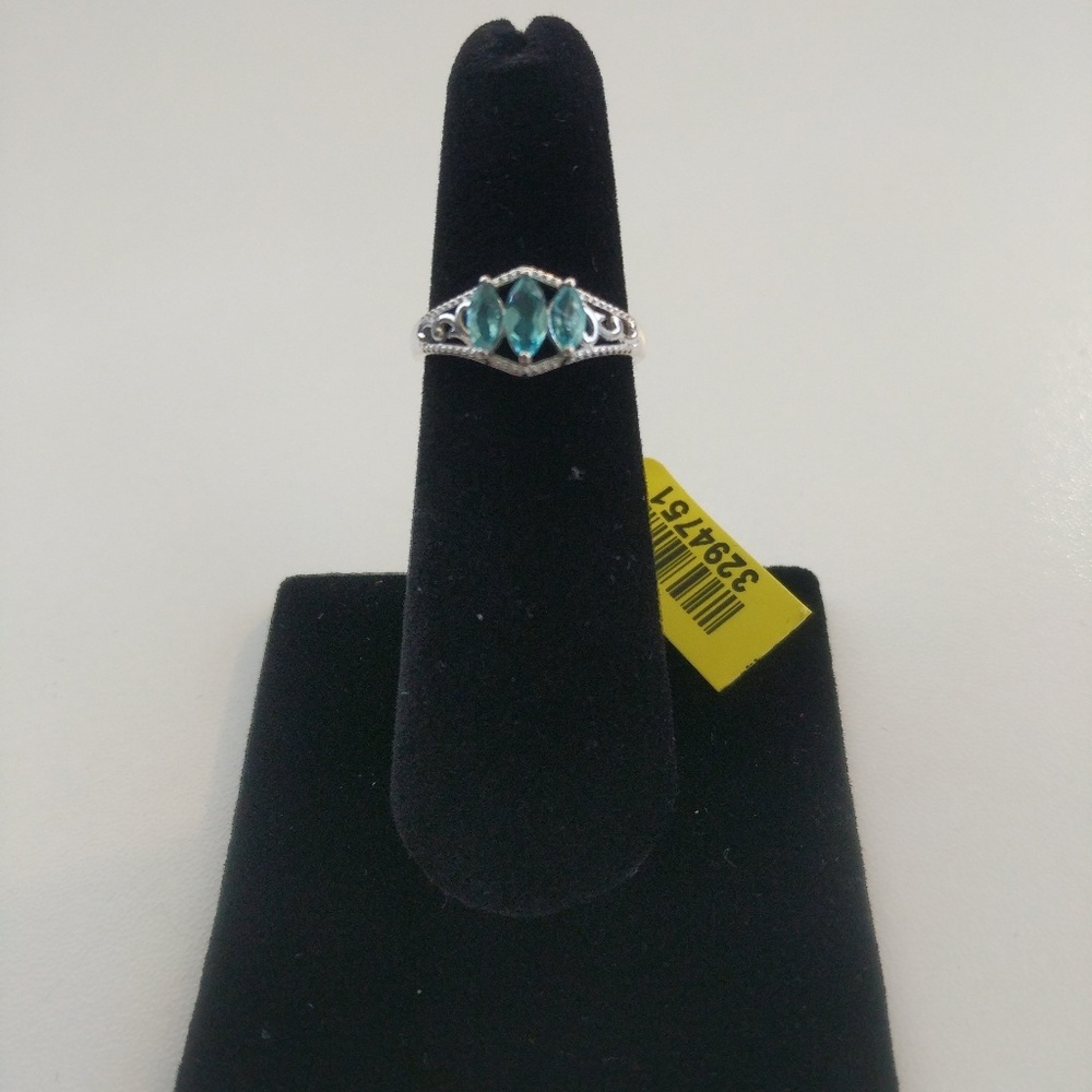 Madagascar Paraiba Apatite Ring in Sterling Silver